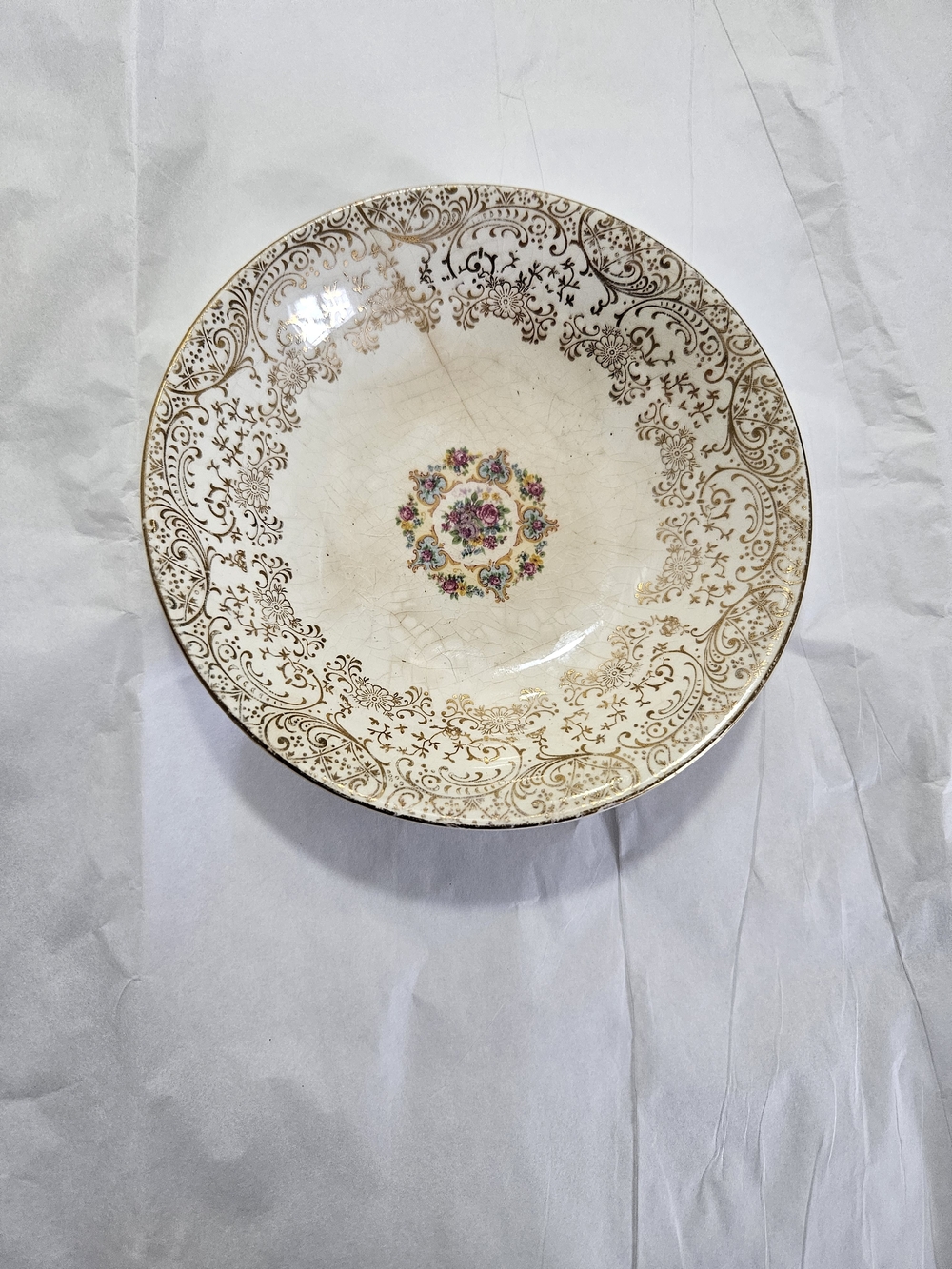 Vintage Mid-Century Royal China Santa Rosa Berry Bowl Warranted 22Kt Gold Trim